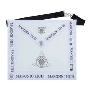 New Freemason Past Master Apron All White with Sun Emblem Machine Embroidery Masonic Hub