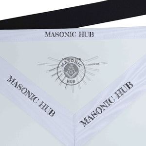 New Freemason Past Master Apron All White with Sun Emblem Machine Embroidery Masonic Hub