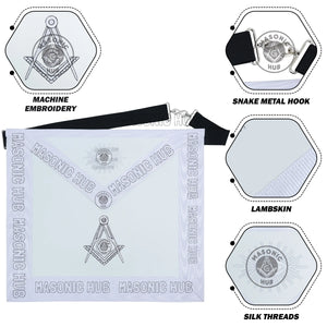 Masonic Regalia Aprons Master Mason Apron Blue Lodge With Embroidery 14"x16" Masonic Hub