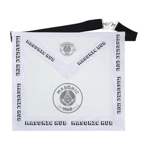 Past Master Masonic Apron Compass & Quadrant with Sun Emblem Machine Embroidery Masonic Hub