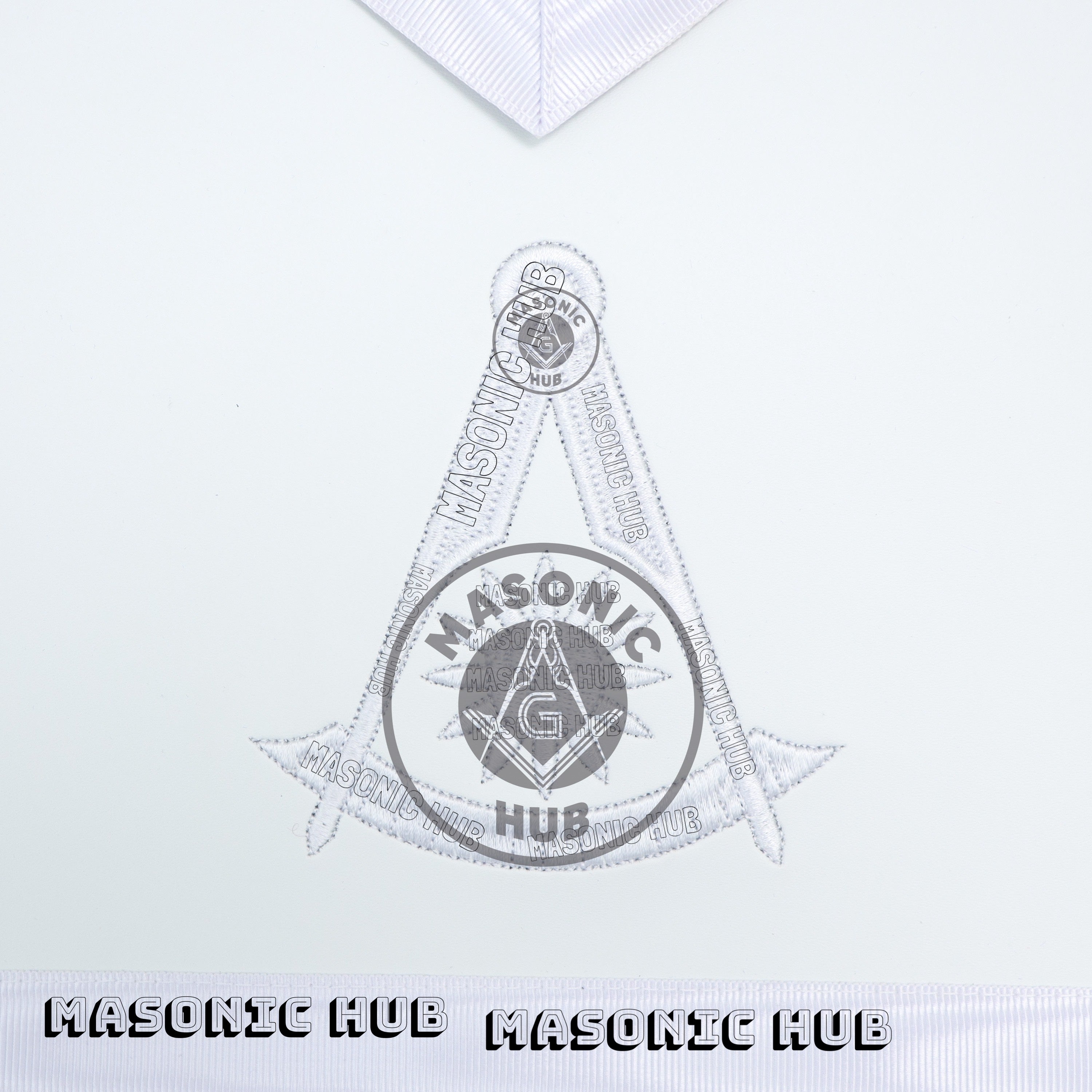 Past Master Masonic Apron Compass & Quadrant with Sun Emblem Machine Embroidery Masonic Hub