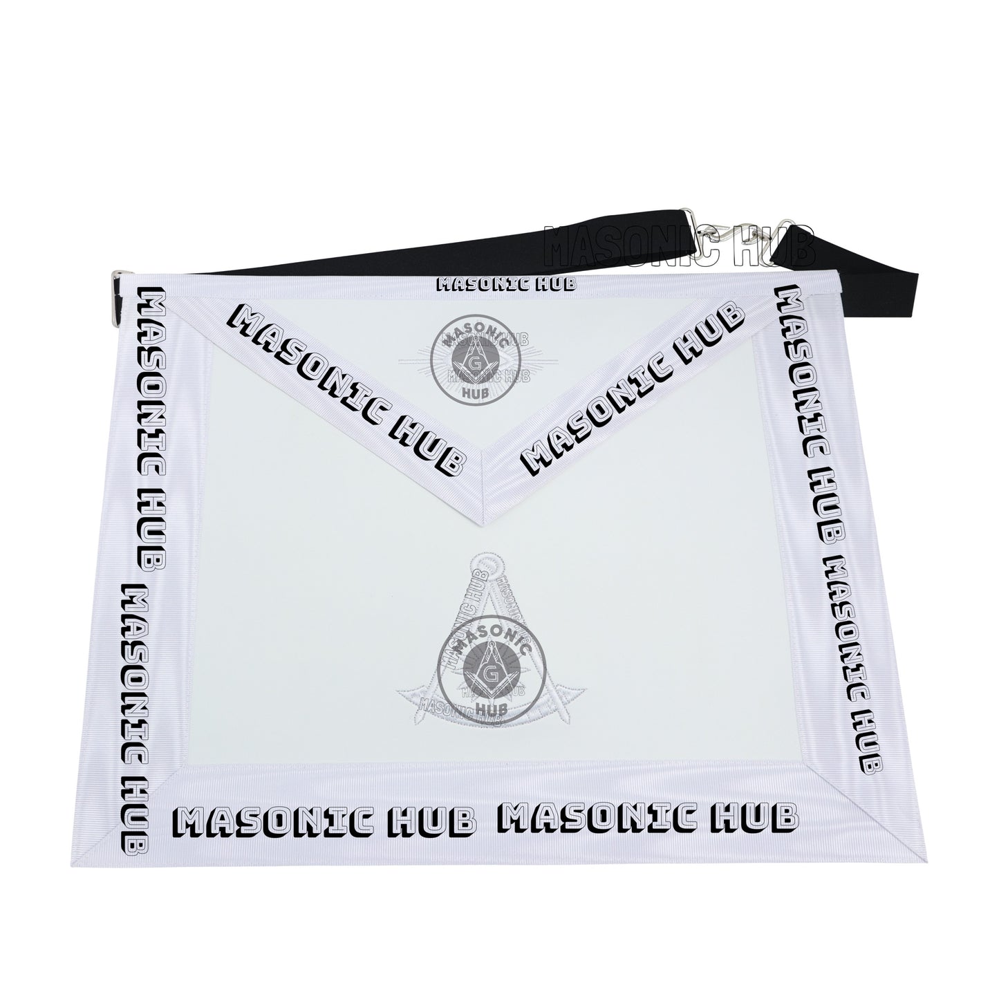 Past Master Masonic Apron Compass & Quadrant with Sun Emblem Machine Embroidery