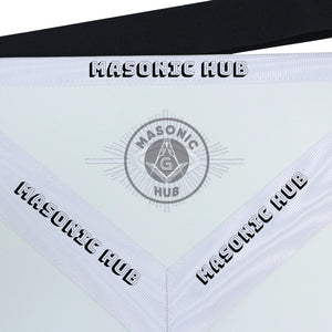 Master Mason Masonic Dress Apron – All White Machine Embroidery All-Seeing Eye Masonic Hub