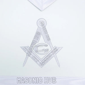 Master Mason Masonic Dress Apron – All White Machine Embroidery All-Seeing Eye Masonic Hub