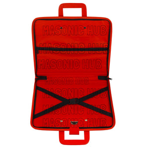 Masonic Regalia Red Faux Leather Masonic Apron Soft Case with Handle Masonic Hub