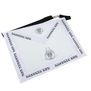 Masonic Past Master Apron – Freemason All White Regalia with Machine Embroidery Masonic Hub