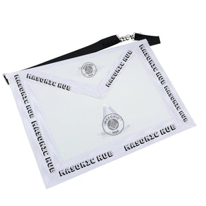 Masonic Past Master Apron – Freemason All White Regalia with Machine Embroidery Masonic Hub