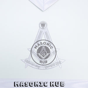 Masonic Past Master Apron – Freemason All White Regalia with Machine Embroidery Masonic Hub