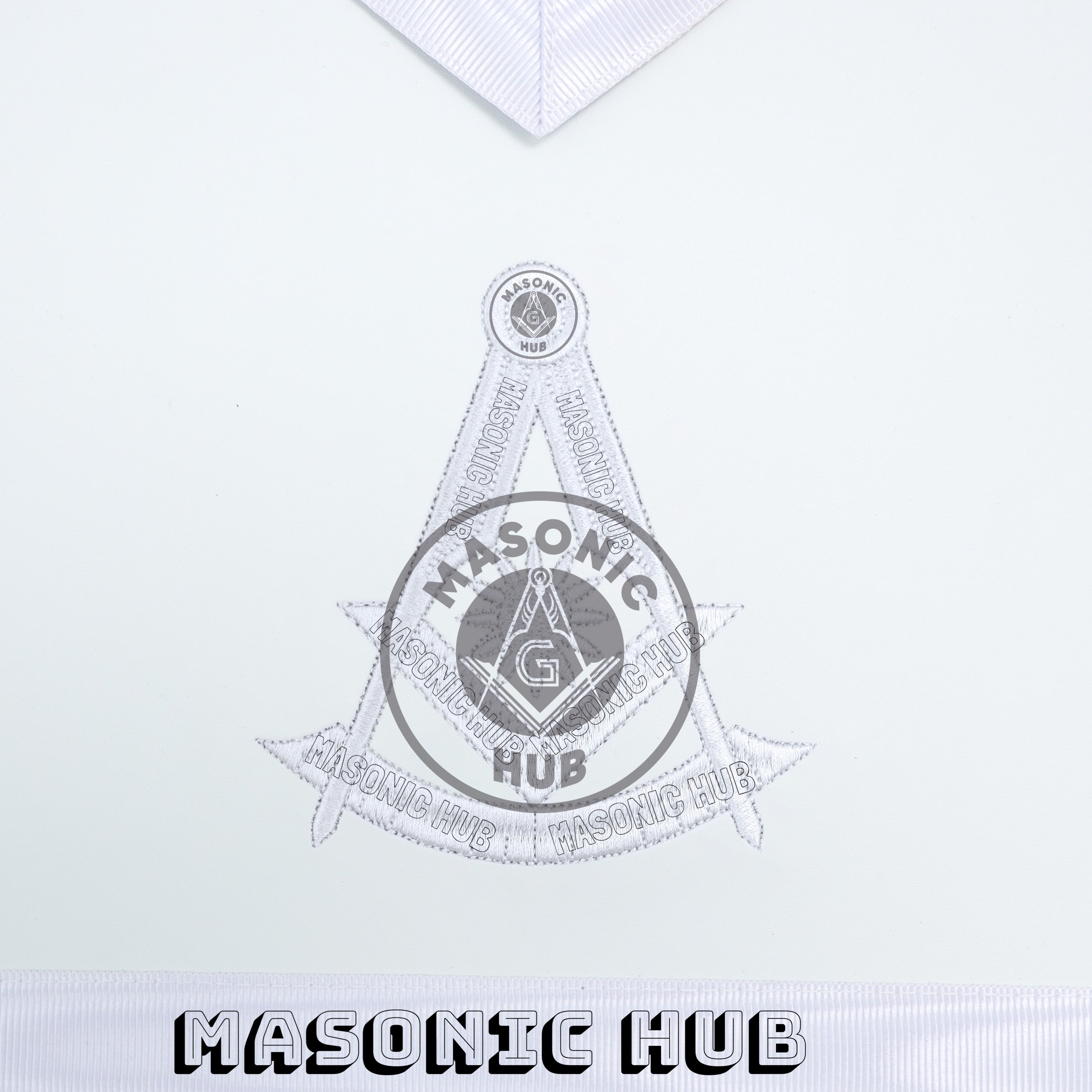 Masonic Past Master Apron – Freemason All White Regalia with Machine Embroidery Masonic Hub
