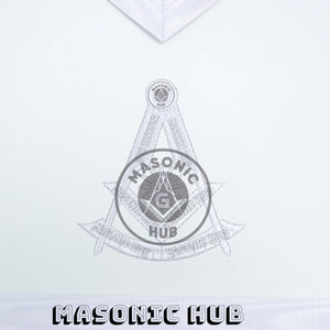 Masonic Past Master Apron – Freemason All White Regalia with Machine Embroidery Masonic Hub