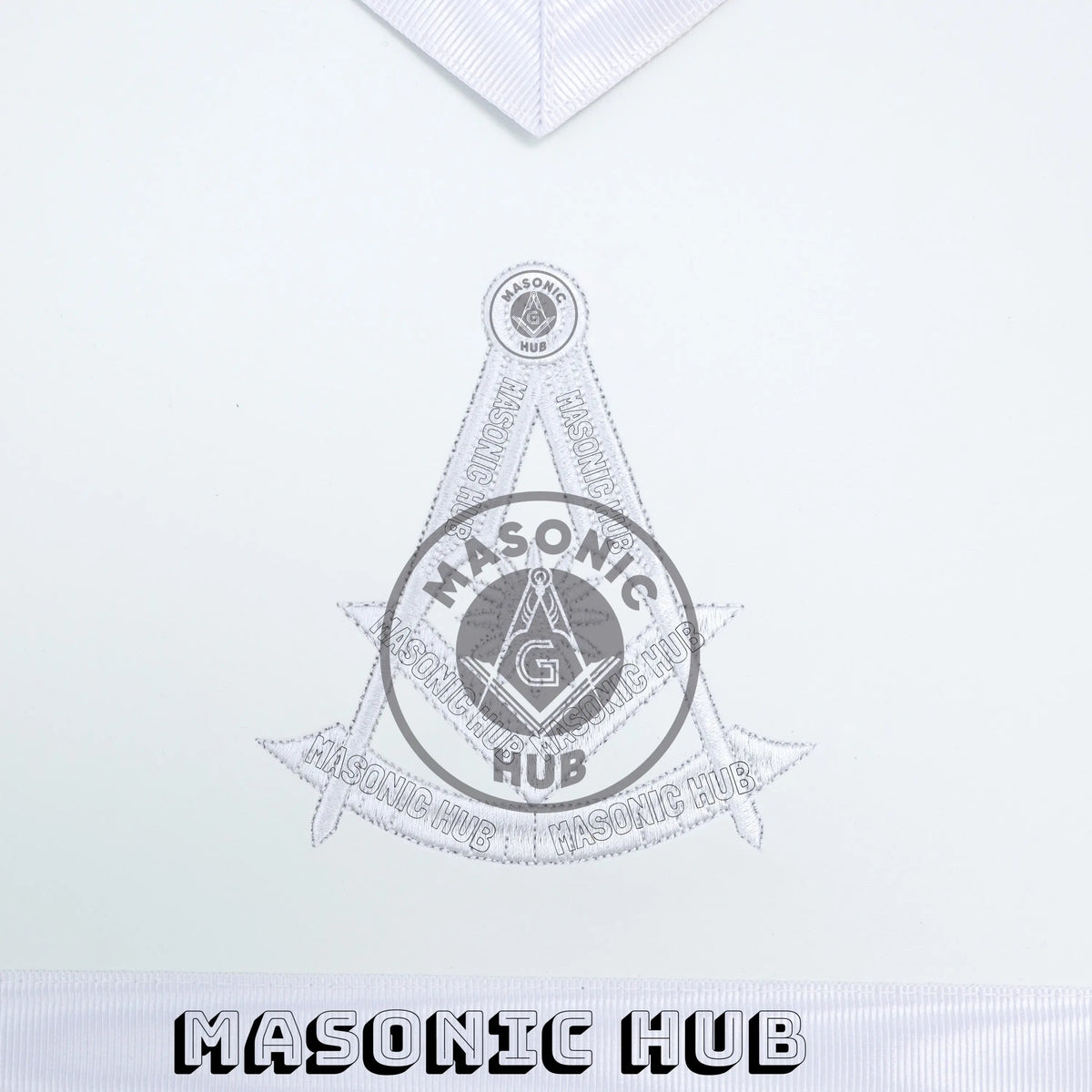 Masonic Past Master Apron – Freemason All White Regalia with Machine Embroidery Masonic Hub