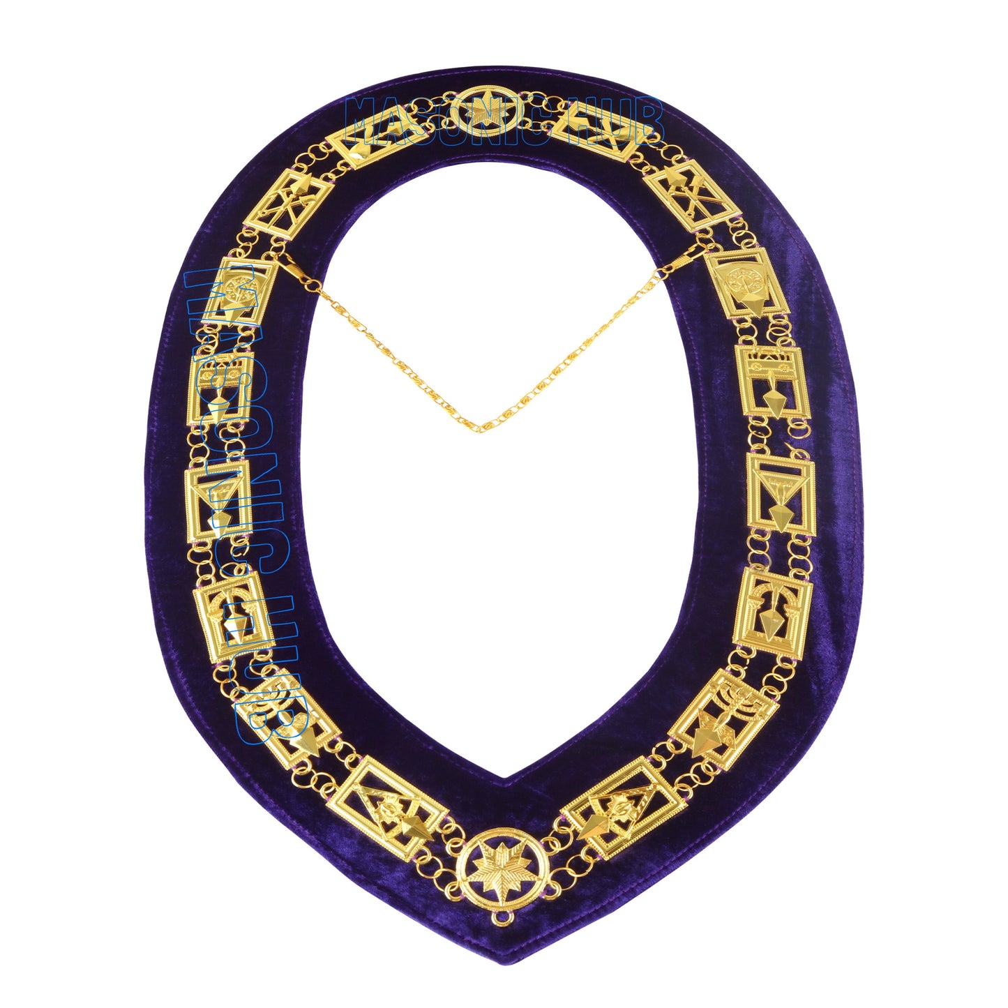 Masonic Regalia Cryptic Mason Royal & Select Master Chain Collar Purple Backing