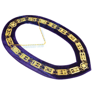 Masonic Regalia Cryptic Mason Royal & Select Master Chain Collar Purple Backing Masonic Hub