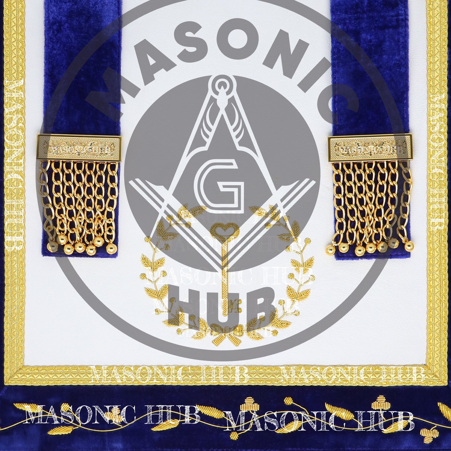 Masonic Grand Lodge Trustee Regalia Set – Hand Embroidered Lambskin Apron
