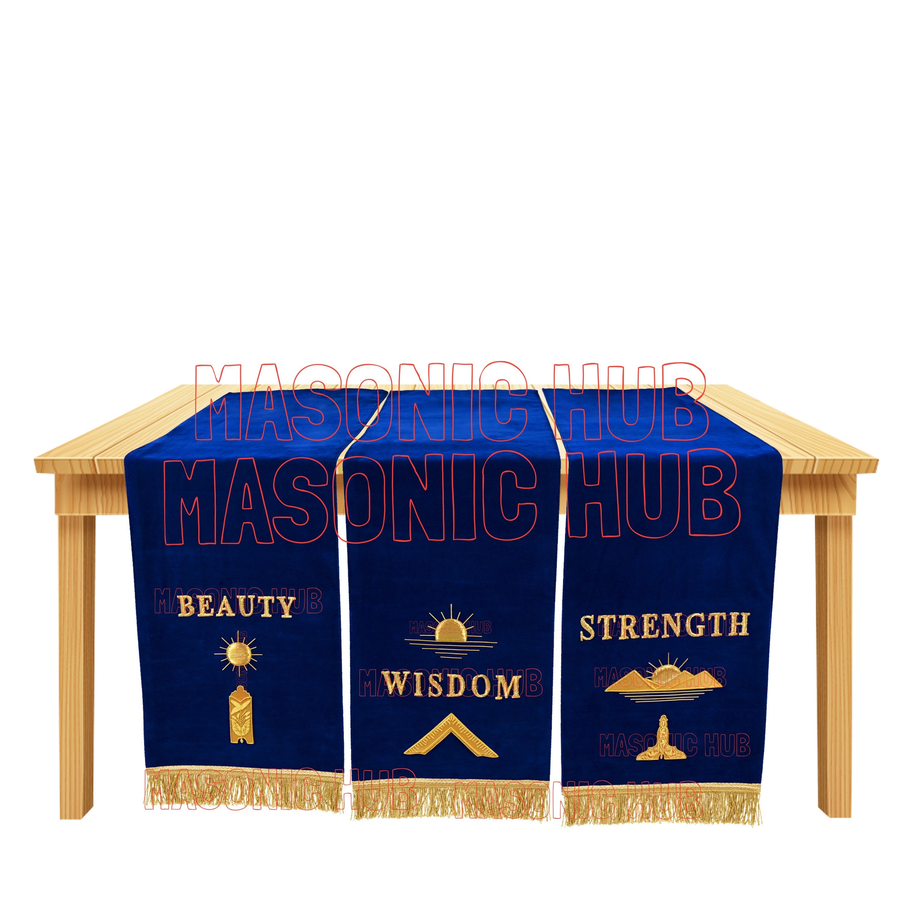 Handcrafted Masonic Blue Lodge Pedestal Covers – Set of Three Masonic Hub