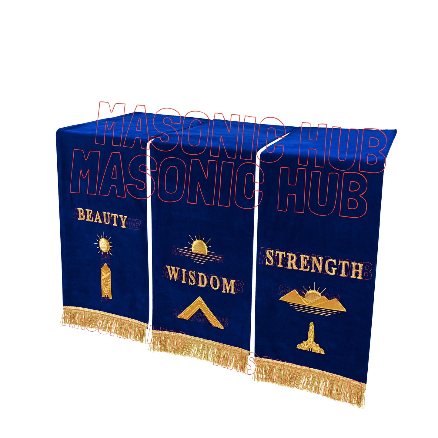 Handcrafted Masonic Blue Lodge Pedestal Covers – Set of Three