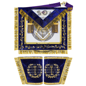 Masonic Grand Lodge Trustee Regalia Set – Hand Embroidered Lambskin Apron Masonic Hub