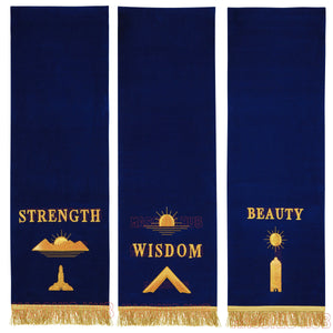 Handcrafted Masonic Blue Lodge Pedestal Covers – Set of Three Masonic Hub