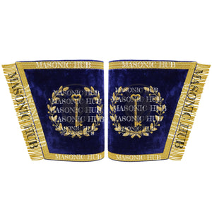 Masonic Grand Lodge Trustee Cuffs Set – Hand Embroidered Gold Bullion Masonic Hub