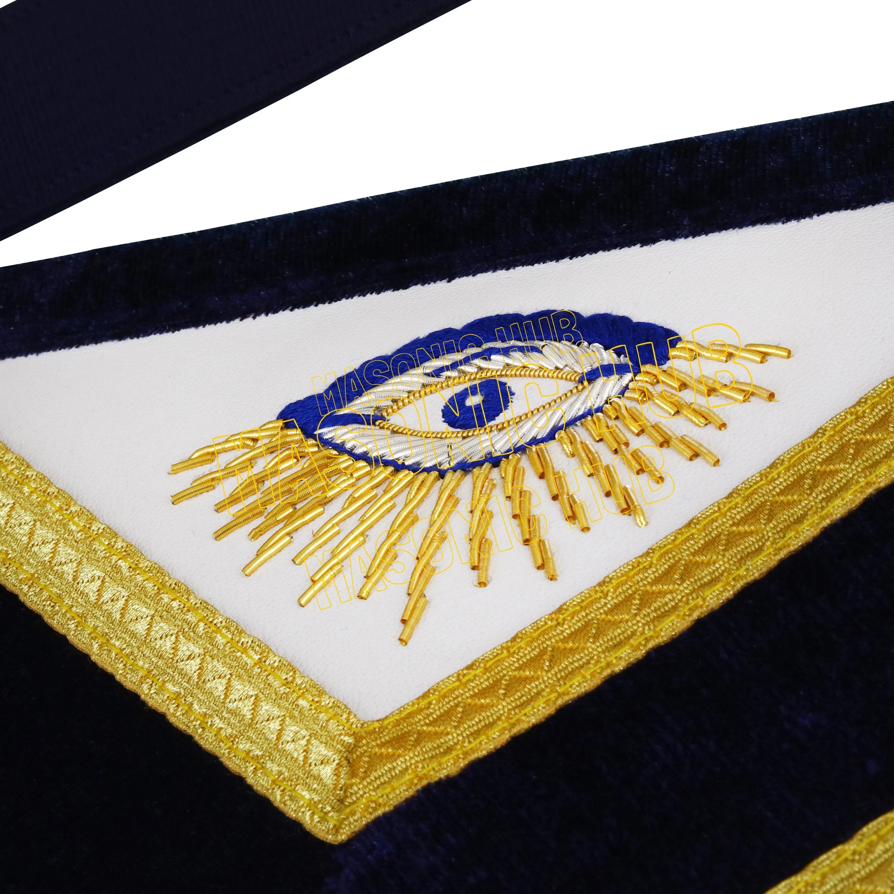 Masonic Past Master 100% Lambskin Apron – Hand-Embroidered Gold & Silver Bullion Masonic Hub