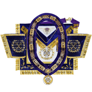 Masonic Grand Lodge Treasurer Regalia Set – Hand Embroidered Lambskin Apron Masonic Hub