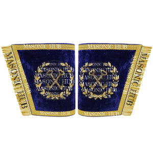 Masonic Grand Lodge Treasurer Cuffs Set – Hand Embroidered Gold Bullion Masonic Hub
