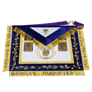 Masonic Grand Lodge Senior Steward Regalia Set – Hand Embroidered Lambskin Apron Masonic Hub