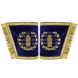 Masonic Grand Lodge Junior Warden Cuffs Set – Hand Embroidered Gold Bullion Masonic Hub