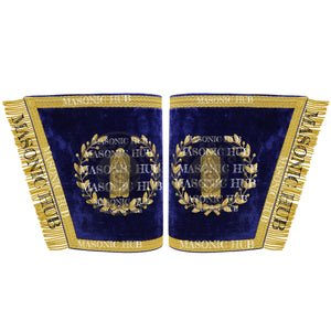 Masonic Grand Lodge Junior Warden Cuffs Set – Hand Embroidered Gold Bullion Masonic Hub