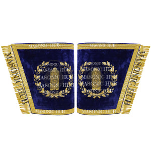 Masonic Grand Lodge Junior Warden Cuffs Set – Hand Embroidered Gold Bullion Masonic Hub
