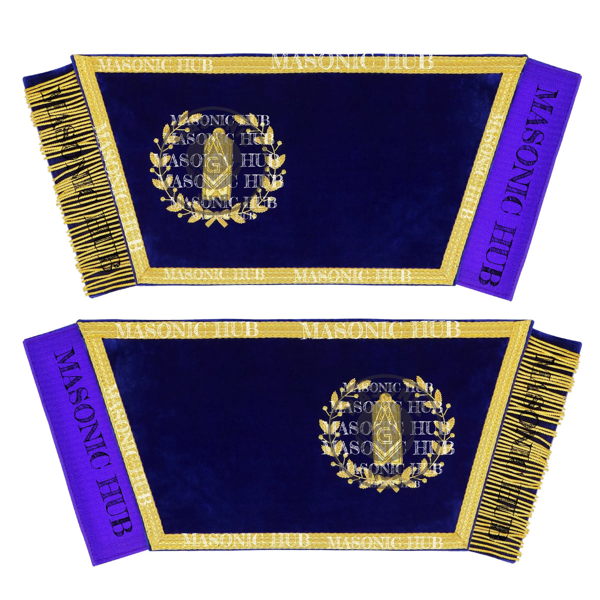 Masonic Grand Lodge Junior Warden Cuffs Set – Hand Embroidered Gold Bullion Masonic Hub
