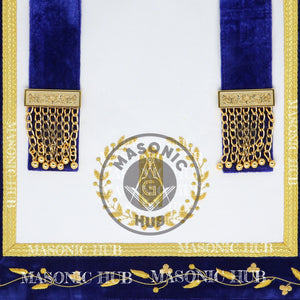Masonic Grand Lodge Junior Warden Regalia Set – Hand Embroidered Lambskin Apron Masonic Hub