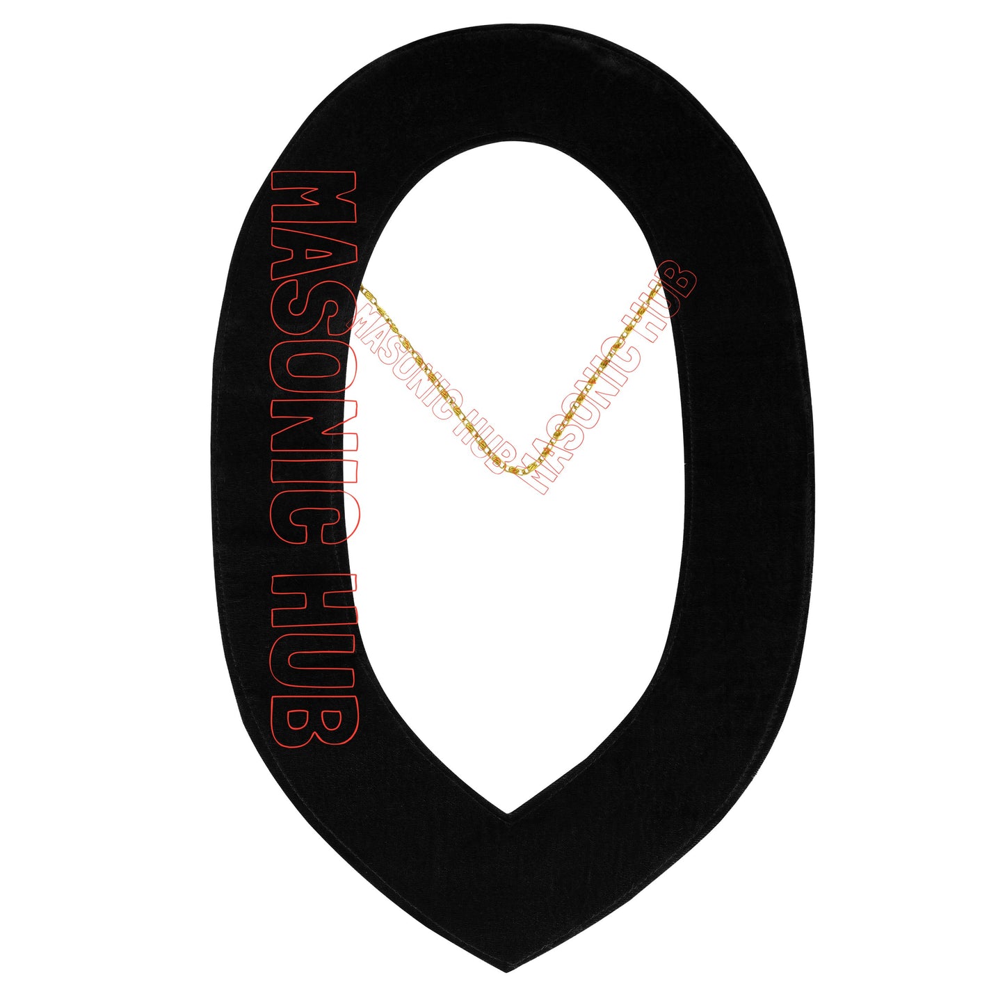 Masonic Knights Templar Commandery Chain Collar - Gold Plated with Rhinestones