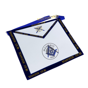 Freemason Secretary Apron – Texas Regulation Blue Lodge Officer Apron Masonic Hub