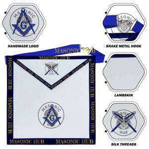Freemason Secretary Apron – Texas Regulation Blue Lodge Officer Apron Masonic Hub