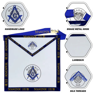 Freemason Worshipful Master Apron – Texas Regulation Blue Lodge Officer Apron Masonic Hub