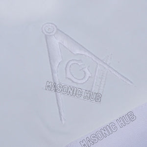 Masonic All-White Hand-Embroidered Master Mason Apron & Plain White Gloves Masonic Hub
