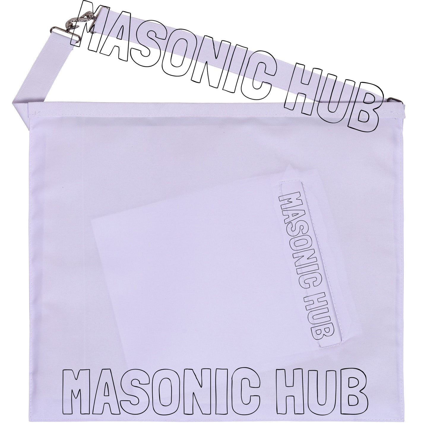 MASONIC ALL WHITE HAND EMBROIDERED MASTER MASON 100% LAMBSKIN APRON