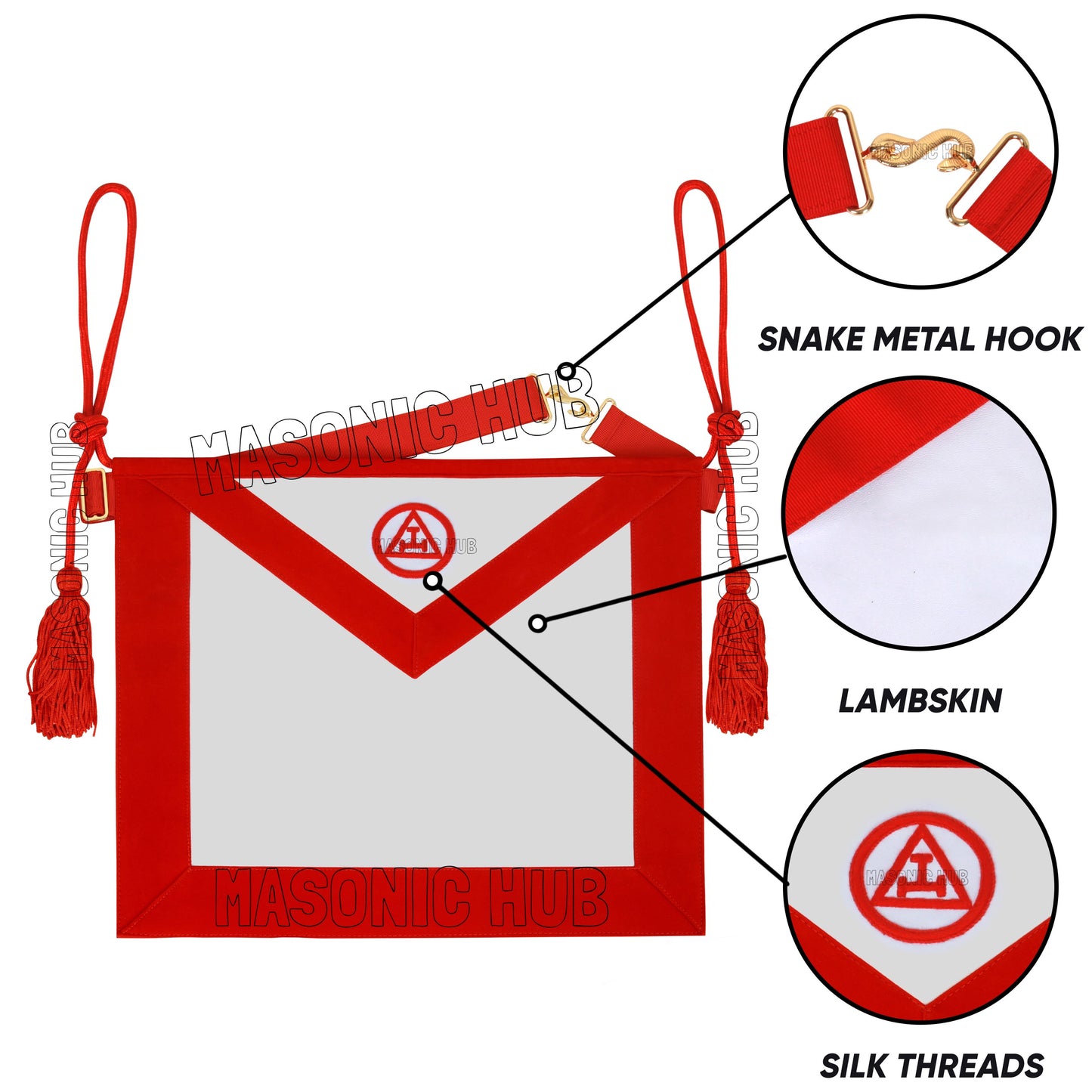 Handcrafted Lambskin Commemorative Apron for Masonic Royal Arch Mason Members