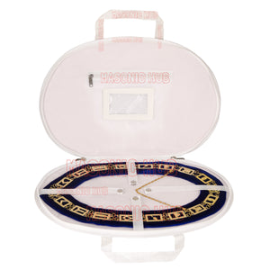 Masonic Regalia White Chain Collar Case With Soft Padded Lining - Faux Leather Masonic Hub