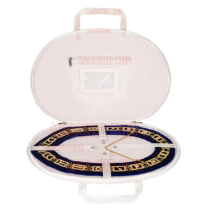 Masonic Regalia White Chain Collar Case With Soft Padded Lining - Faux Leather Masonic Hub