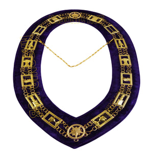 Masonic Regalia OES Order of Star Metal Chain Collar PURPLE Backing Masonic Hub