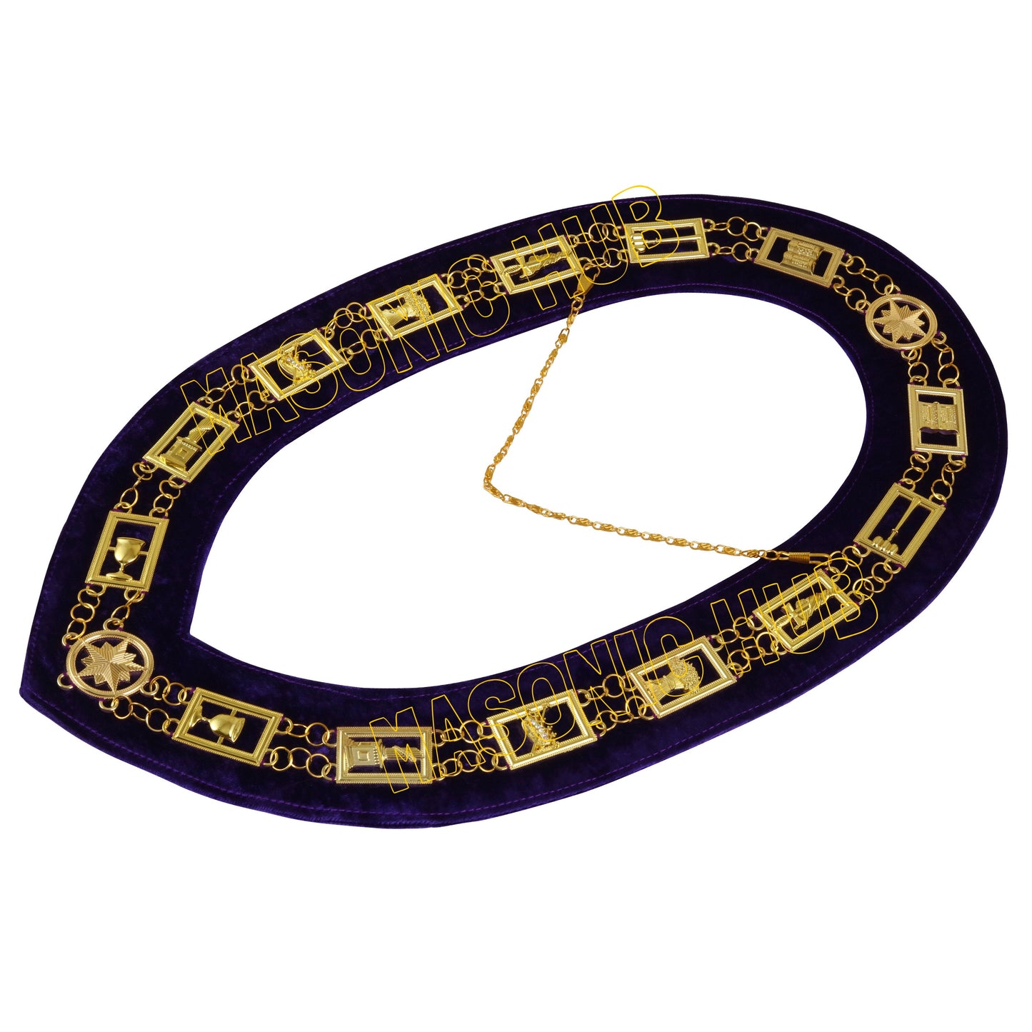 Handmade OES Masonic Apron Set – Eastern Star Apron with G Compass & Square, Chain Collar, Gloves, , and Apron Case