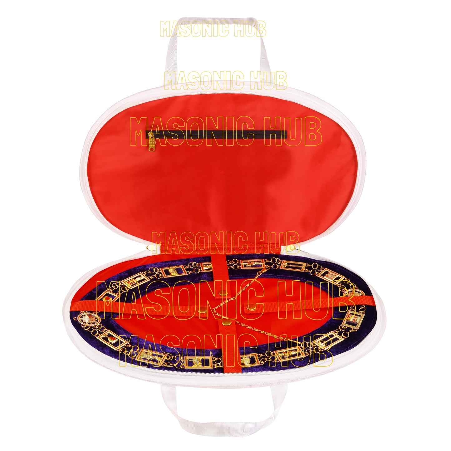 MASONIC OES LOGO CHAIN COLLAR CASE & OES CHAIN COLAR WITH LAMBSKIN GLOVES