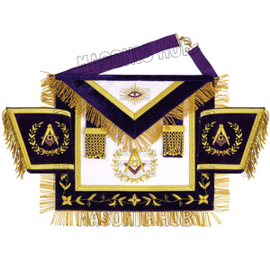 MASONIC GRAND LODGE MASTER MASON 100% LAMBSKIN APRON + CHAIN COLLAR + GAUNTLETS Masonic Hub