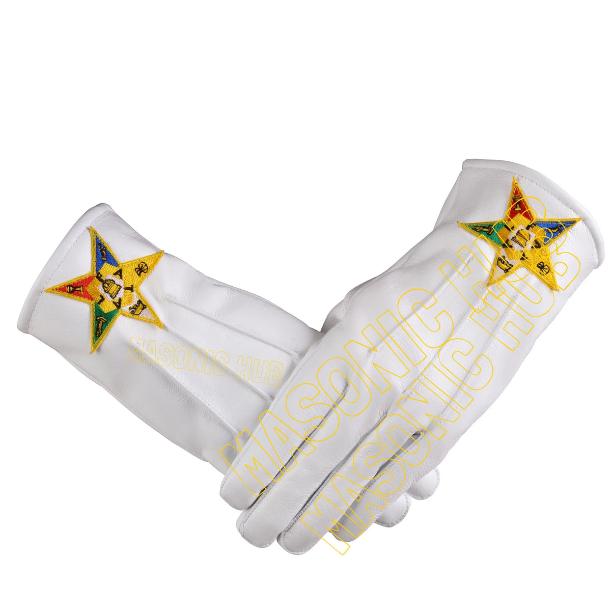 Order of the Eastern Star White Leather Gloves – OES Star Machine Embroidery Patch Masonic Hub