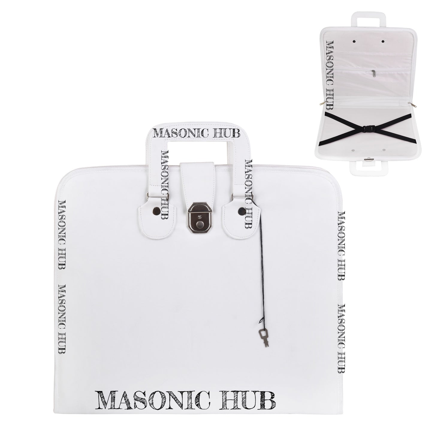 Masonic Regalia White Faux Leather Masonic Apron Soft Case with Handle