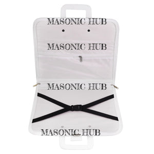 Masonic Regalia White Faux Leather Masonic Apron Soft Case with Handle Masonic Hub