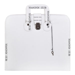 Masonic Regalia White Faux Leather Masonic Apron Soft Case with Handle Masonic Hub