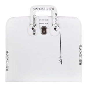 Masonic Regalia White Faux Leather Masonic Apron Soft Case with Handle Masonic Hub